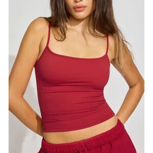 NWT Garage Sleek Scoop Camisole Tank Top Red Cropped